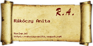 Rákóczy Anita névjegykártya